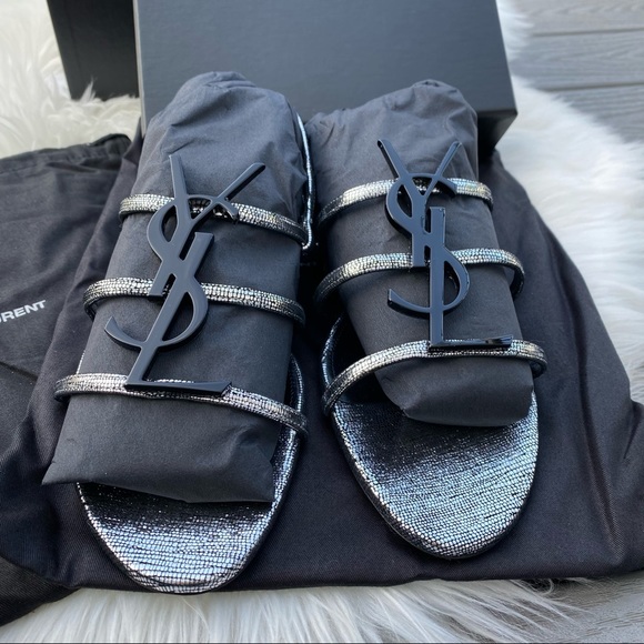 Yves Saint Laurent Logo Sandals - Picture 2 of 8